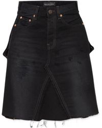 Balenciaga - Rip-Detailed Denim Skirt - Lyst