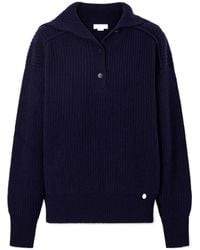 Stella McCartney - Henley Collar Thick Rib Knit Sweater - Lyst