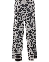 Liu Jo - Floral Printed Wide Leg Trousers - Lyst