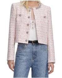 Self-Portrait - Sequin Embellished Boucle Jacket - Lyst