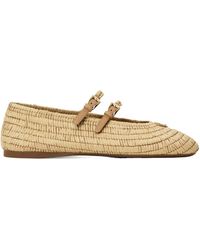 Prada - Rafia Woven Ballet Pumps - Lyst