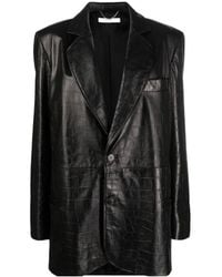 Alessandra Rich - Crocodile-Effect Single-Breasted Blazer - Lyst