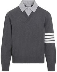 Thom Browne - 4-Bar Stripe Straight Hem Jumper - Lyst