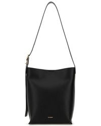 Jil Sander - Cannolo Logo Stamped Small Shoulder Bag - Lyst