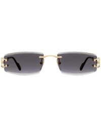 Cartier - Rectangular Frame Sunglasses - Lyst