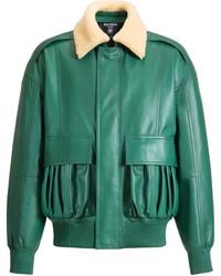 Balmain - Shearling Leather Bomber Jacket - Lyst