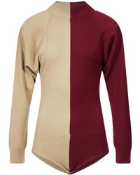 Mugler - Bi-Color Cashmere Bodysuit - Lyst