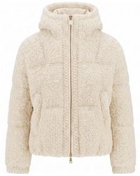 Moncler - Cristallin Hooded Wool Blend Short Down Jacket - Lyst