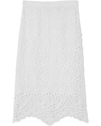Burberry - Macrame Lace Midi Skirt - Lyst