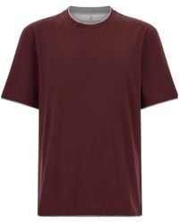 Brunello Cucinelli - Double-Layer T-Shirt - Lyst