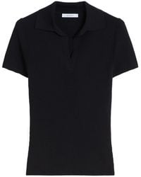 Max Mara - Albero Short-Sleeved Ribbed Polo Shirt - Lyst