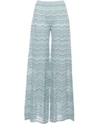 D.exterior - Metallic Chevron Wide-Leg Pants - Lyst