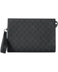Gucci - Gg Detailed Zipped Clutch Bag - Lyst