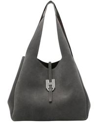 Hogan - Logo-Plaque Suede Tote Bag - Lyst
