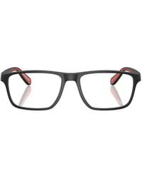 Emporio Armani - Matte Effect Rectangular Frame Glasses - Lyst