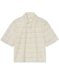 FRAME - The Lattice Crochet Blouse - Lyst