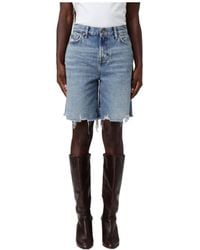 7 For All Mankind - Lola Distressed Shorts - Lyst