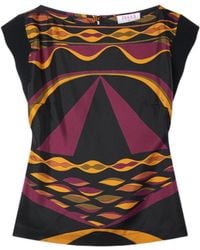 PUCCI - Pucci Dune Print Satin Top - Lyst