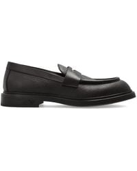 Emporio Armani - Almond Toe Slip-On Loafers - Lyst
