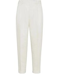 Brunello Cucinelli - Gabardine Trousers - Lyst