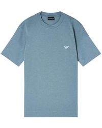 Emporio Armani - Eagle-Embroidery Crew-Neck T-Shirt - Lyst