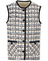 Valentino - Button-Up Tweed Gilet - Lyst