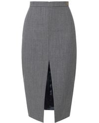 Elisabetta Franchi - Front-Slit Midi Skirt - Lyst