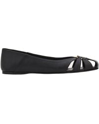 Ferragamo - Round Toe Slip-On Flat Shoes - Lyst