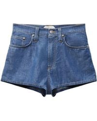 Versace - High-Rise Denim Shorts - Lyst