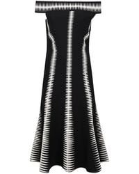 McQueen - Spine Jacquard Off-The-Shoulder Dress - Lyst