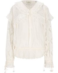 Isabel Marant - Broderie-Anglaise Ruffled Blouse - Lyst
