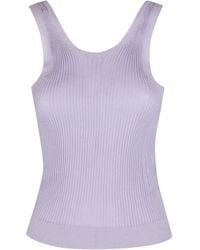 Cecilie Bahnsen - Ribbed Knit Sleeveless Top - Lyst