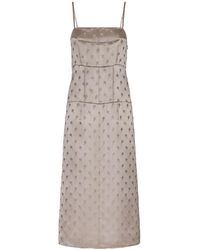 Fendi - Floral Detailed Sleeveless Midi Dress - Lyst