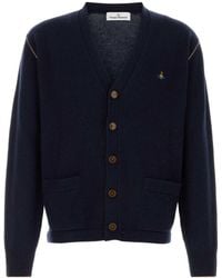 Vivienne Westwood - Orb Embroidered V-Neck Cardigan - Lyst