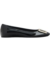 Roger Vivier - Square-Buckle Flat Shoes - Lyst
