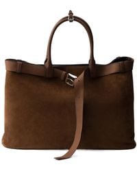 Prada - Buckle Suede Bag With Belt - Lyst