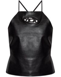 DIESEL - L-Luvia Leather Top - Lyst