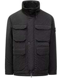 Stone Island - Compass-Badge Funnel Neck Puffer Jacket - Lyst