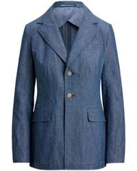 Polo Ralph Lauren - Single-Breasted Chambray Blazer - Lyst