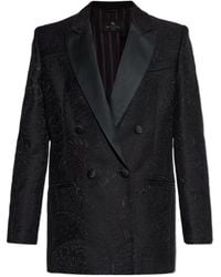 Etro - Double Breasted Floral Paisley Motif Blazer - Lyst