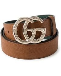 Gucci - Logo Plaque Belt - Lyst