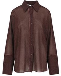 Oséree - Oséree Lumiere Giltter Button-Up Shirt - Lyst