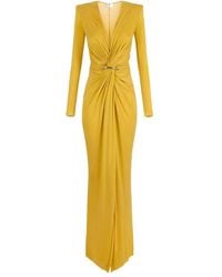 Elisabetta Franchi - Plunging V-Neck Carpet Dress - Lyst