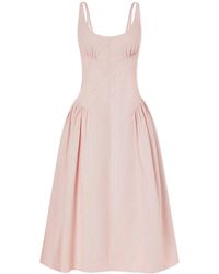 Proenza Schouler - Striped Cotton-Blend Seersucker Midi Dress - Lyst