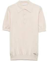 Prada - Logo-Jacquard Short-Sleeved Polo Shirt - Lyst