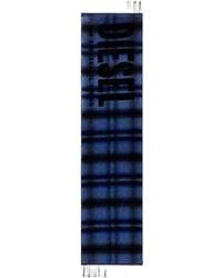 DIESEL - S-Check Logo Fringe Scarf - Lyst