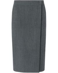 Ermanno Scervino - Herringbone-Pattern Wrap Midi Skirt - Lyst