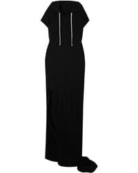 overall knee length dress Double Cowl Lady Length Dress in Crème S main image 0