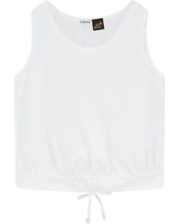 Loewe - Drawstring Waist Crewneck Top - Lyst