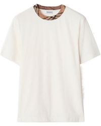 Burberry - Check-Trim T-Shirt - Lyst